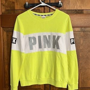 PINK neon yellow crewneck
